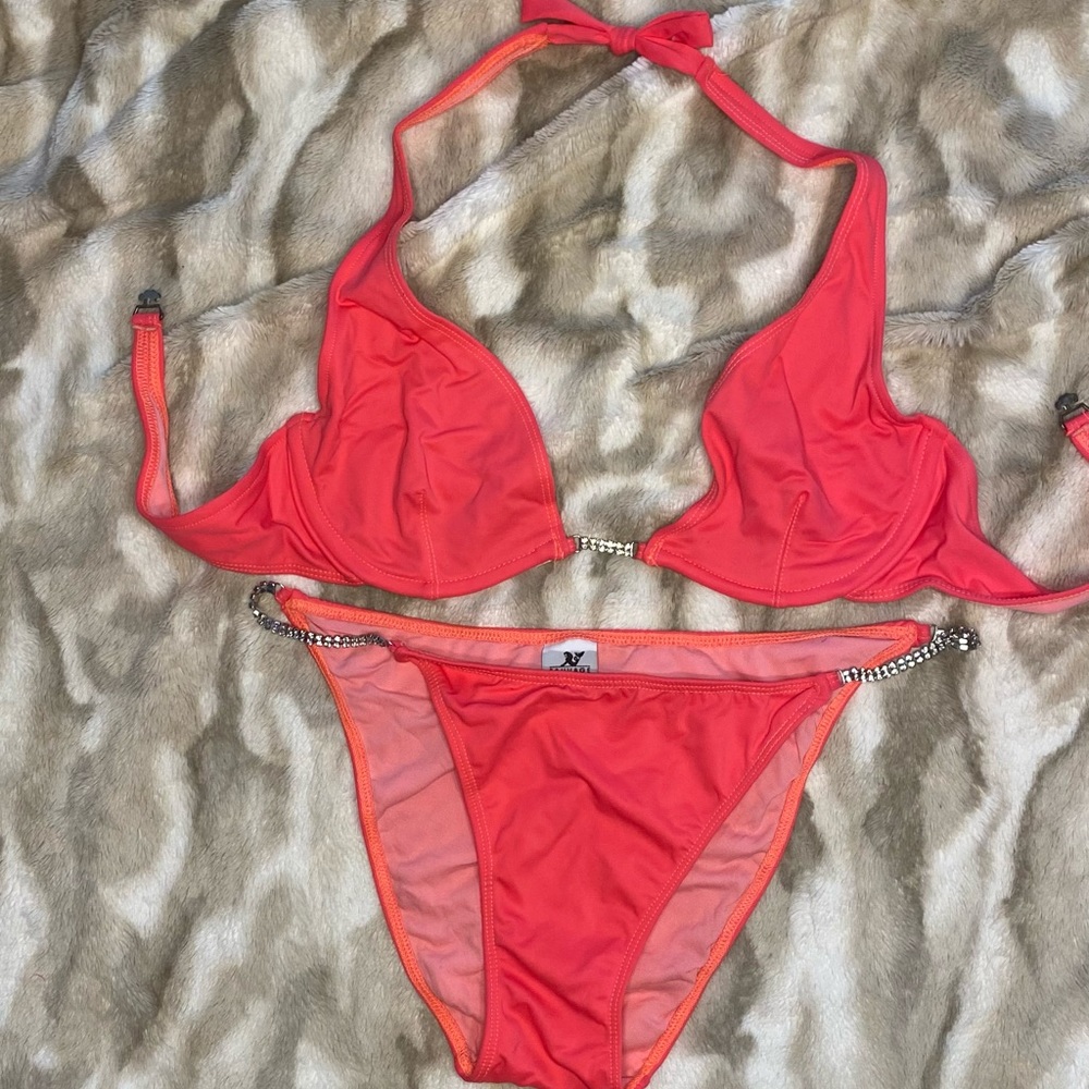 Pink rhinestone bikini